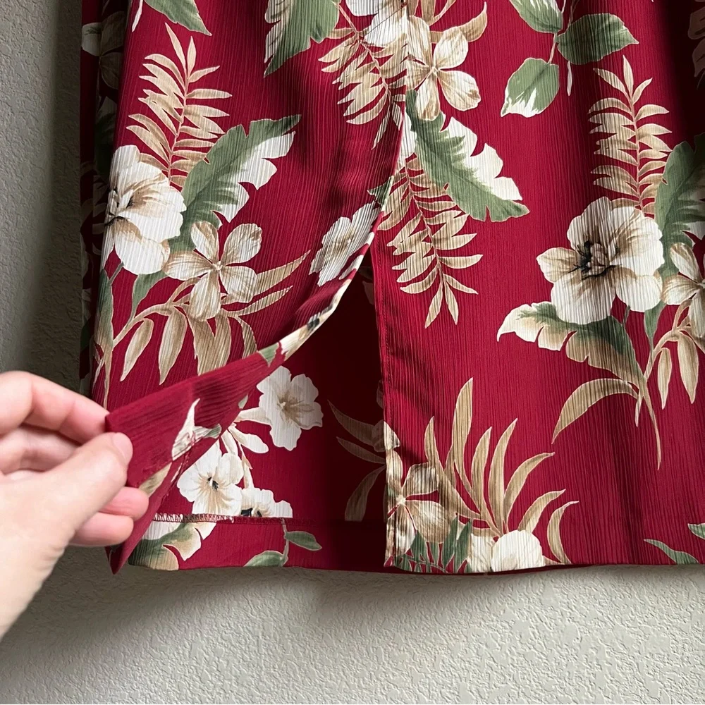 Vintage Alfred Dunner Hawaiian Red Tropical Print Midi skirt, size 18W
